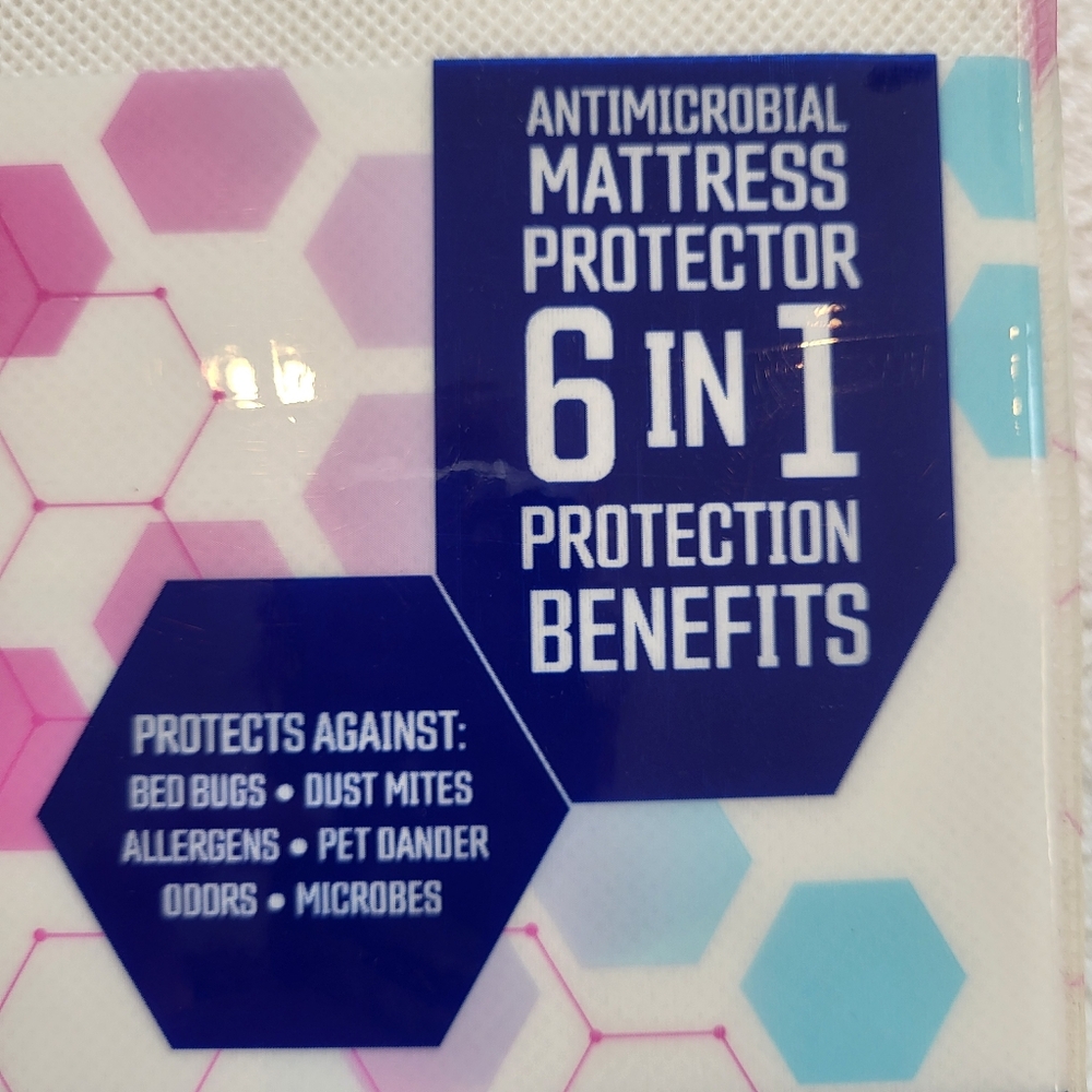 COMFORT LAB Antimicrobial Queen Size Mattress Protector (NWT) (NIP) - Picture 3 of 8